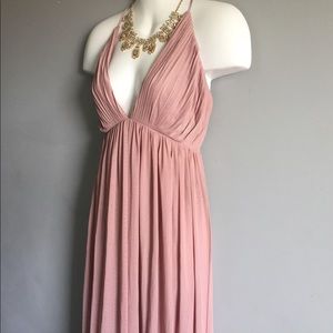 Flowy Champaign Pink Prom Dress
